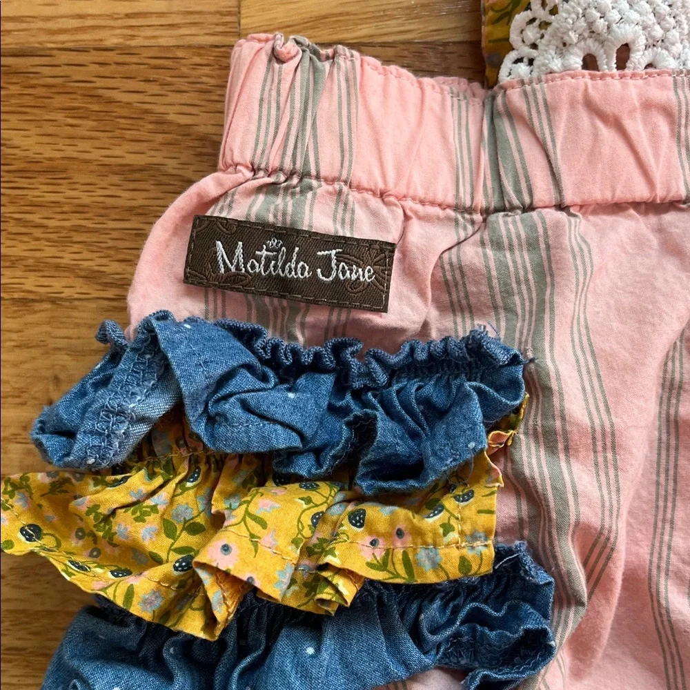 Matilda Jane Pink and Blue Striped Bubble Romper